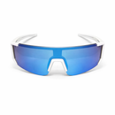 Óculos Esportivo Áurea Branco/Azul Espelhado UV400 Polarizado